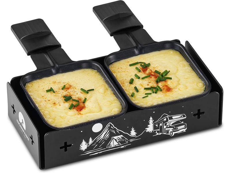 Trisa Teelicht-Raclette Explorer's Pack Schwarz Raclette mit Kerzen