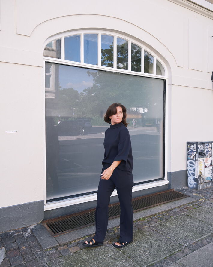 Neo Noir Arlo Crepe Jumpsuit Navy