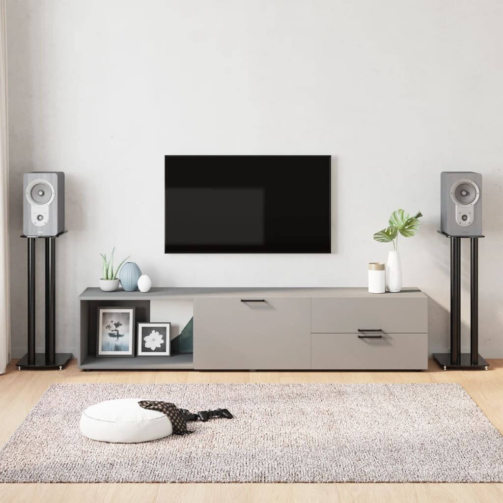 vidaXL Speakerstandaards, 2 stuks, zwart, gehard glas