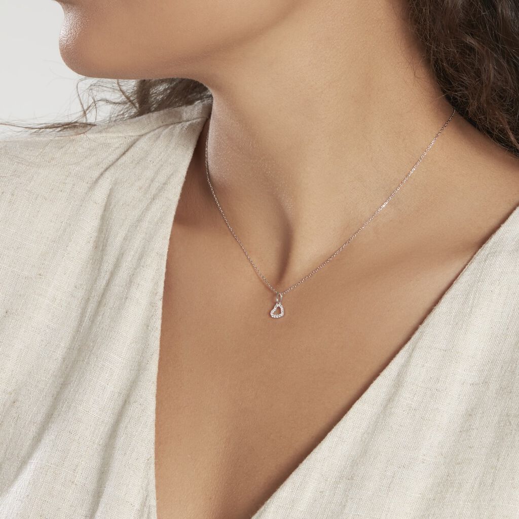Pendentif Or Blanc Oxyde