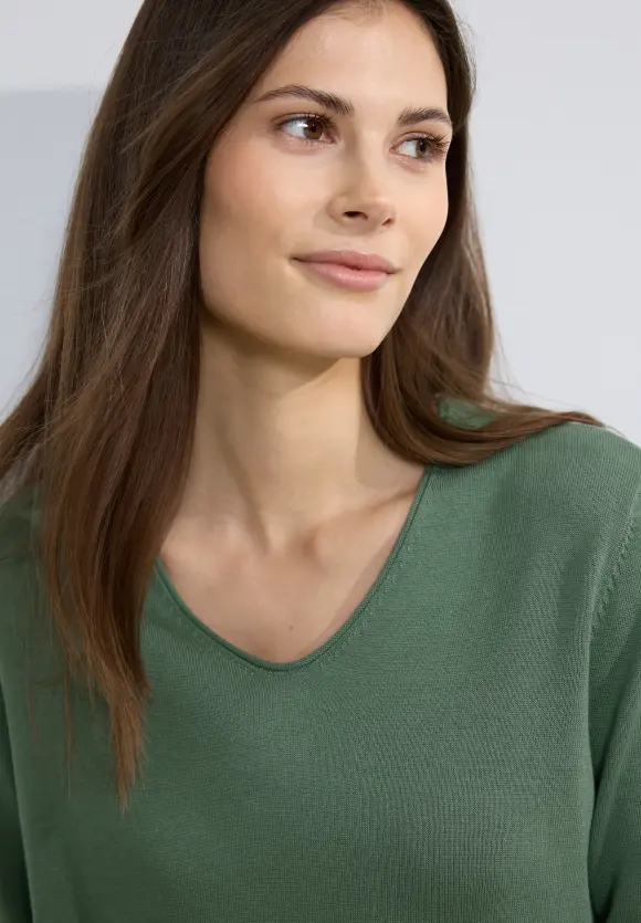 Basic Pullover - raw salvia green