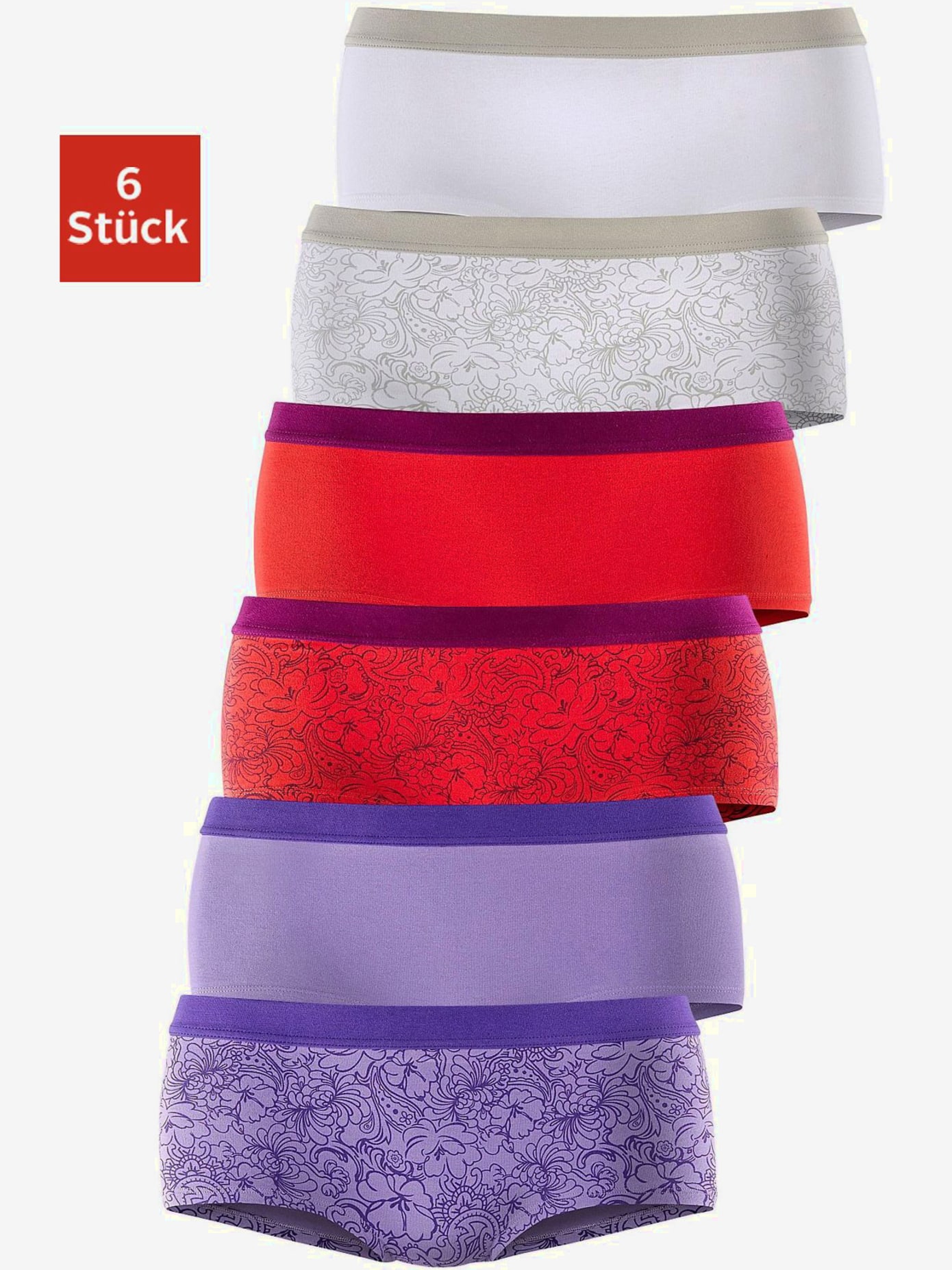 Panty lot pratique de 6 panties petite fleur