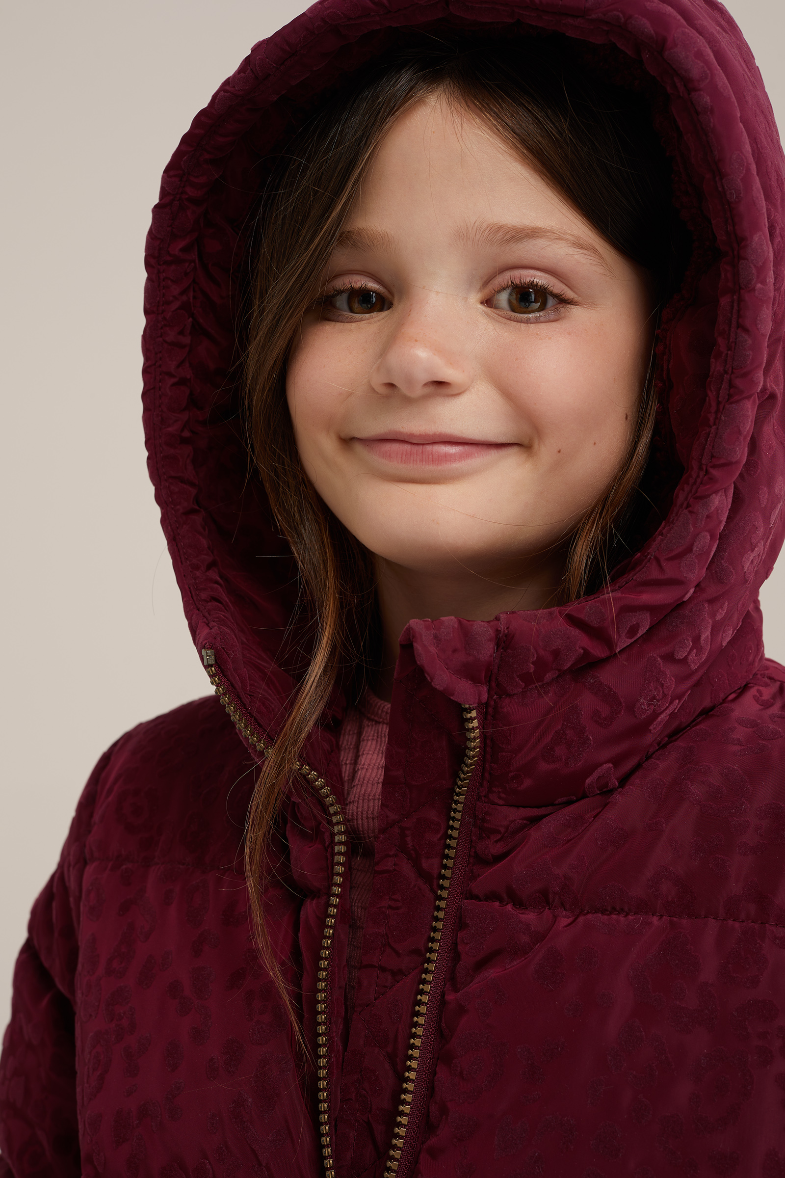 Meisjes gewatteerde jas met dessin WE Fashion Vuurrood