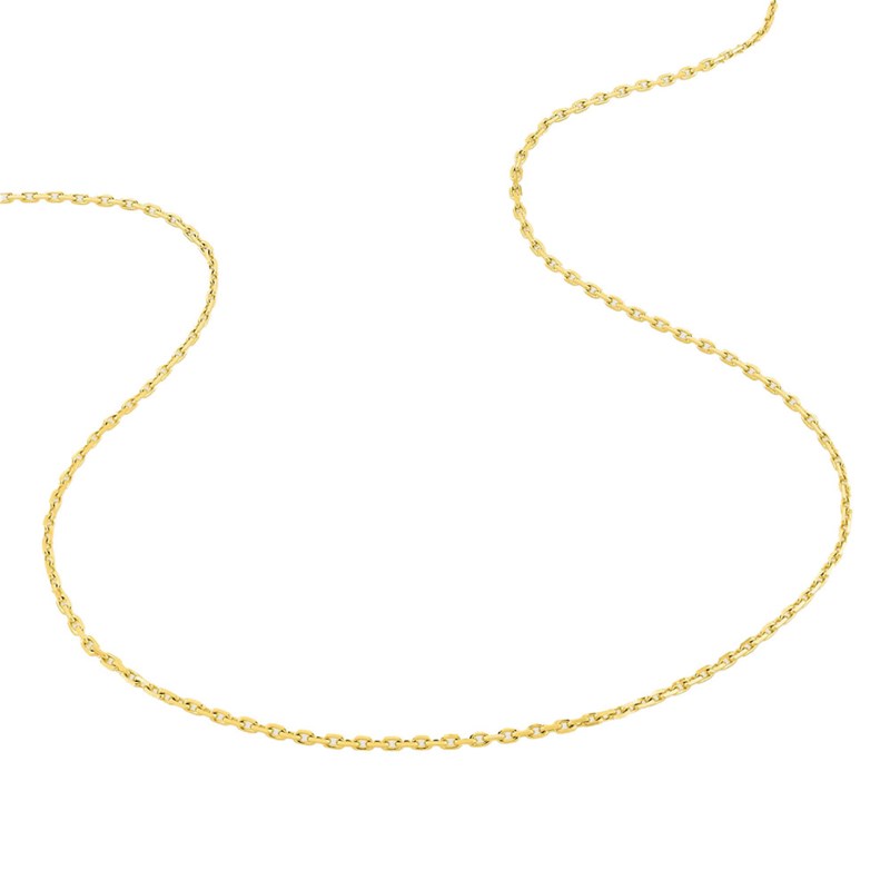 Chaîne mixte 40 cm - Maille Forçat diamanté - Or 18 Carats - Largeur 1.28 mm