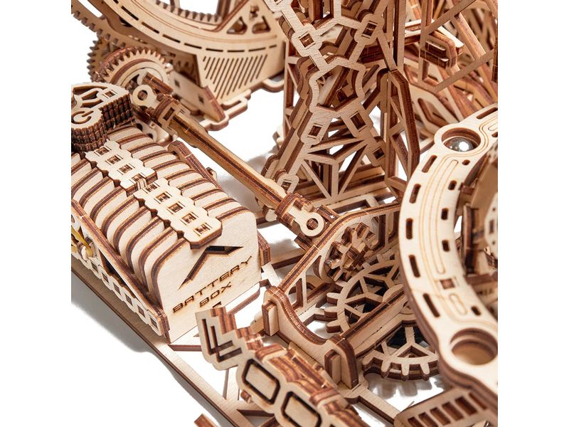 WoodTrick Bausatz Galaxy Kugelbahn Elektrische Kugelbahn 3D Bausatz aus Holz