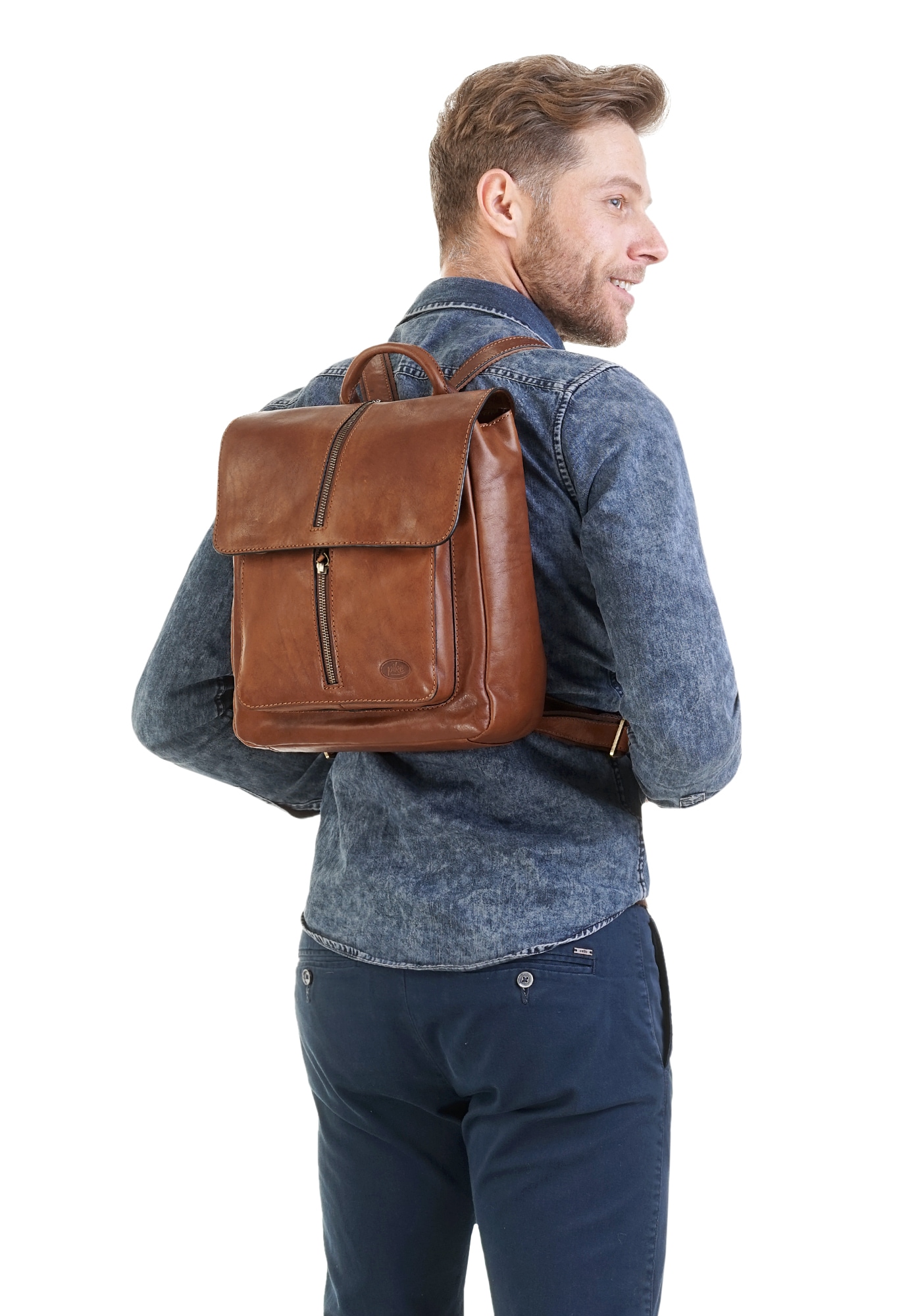 Piké Cityrucksack echt Leder