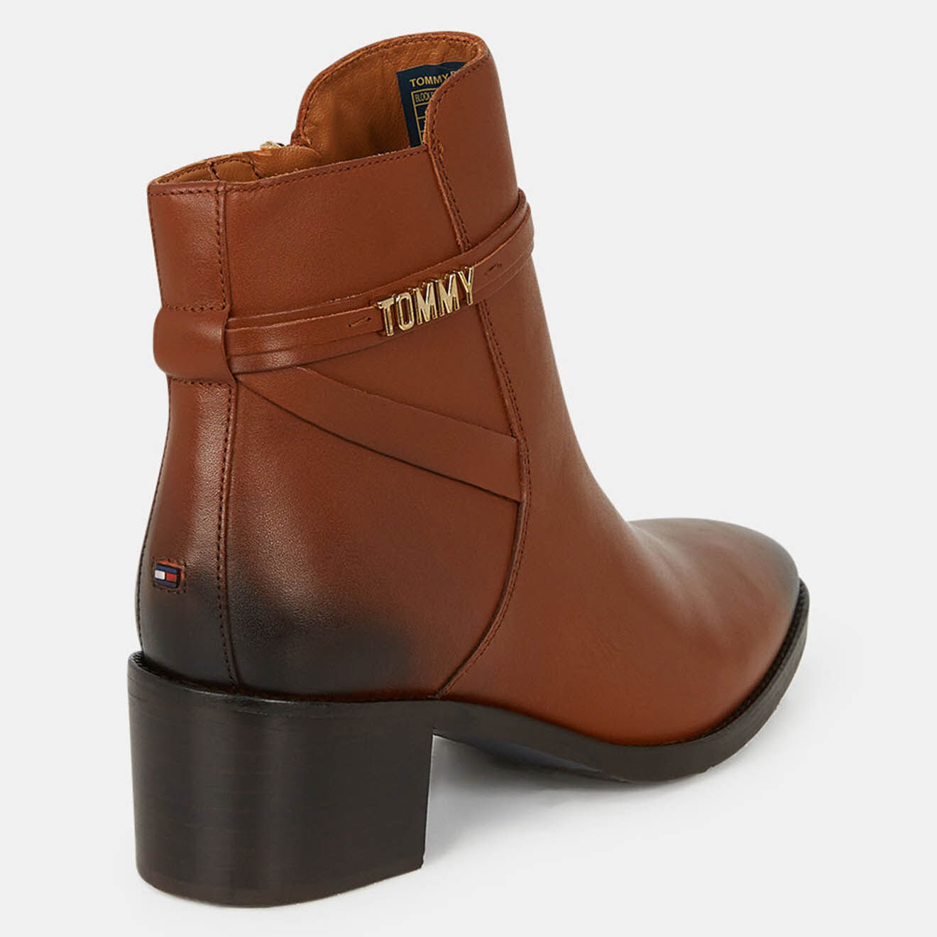 Tommy Hilfiger Bottines en Cuir à talon Brandi cognac - Talon 6 cm