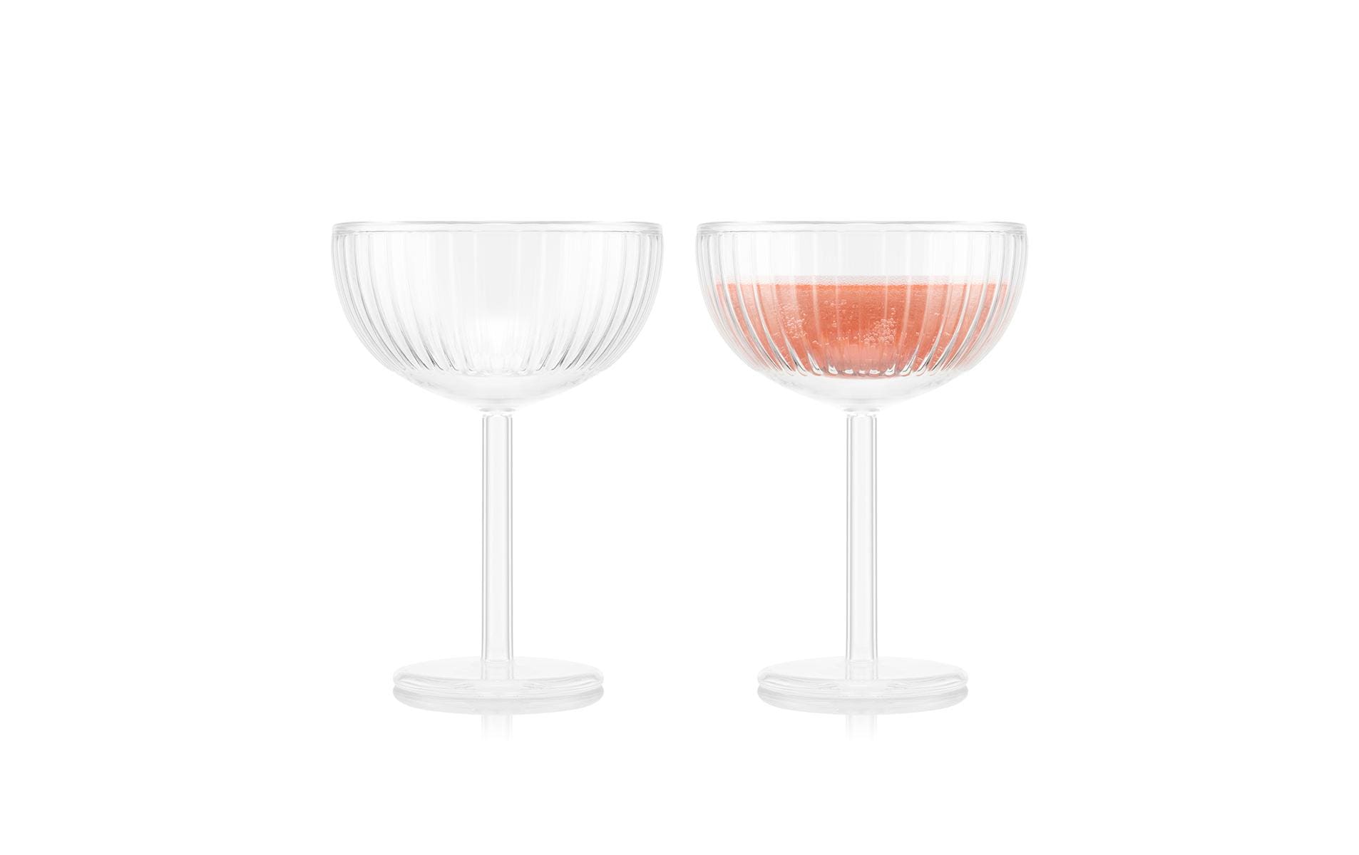 Champagner Coupe Glas Douro 2er Set Transparent, 0.2 lDoppelwandgläser Champagner