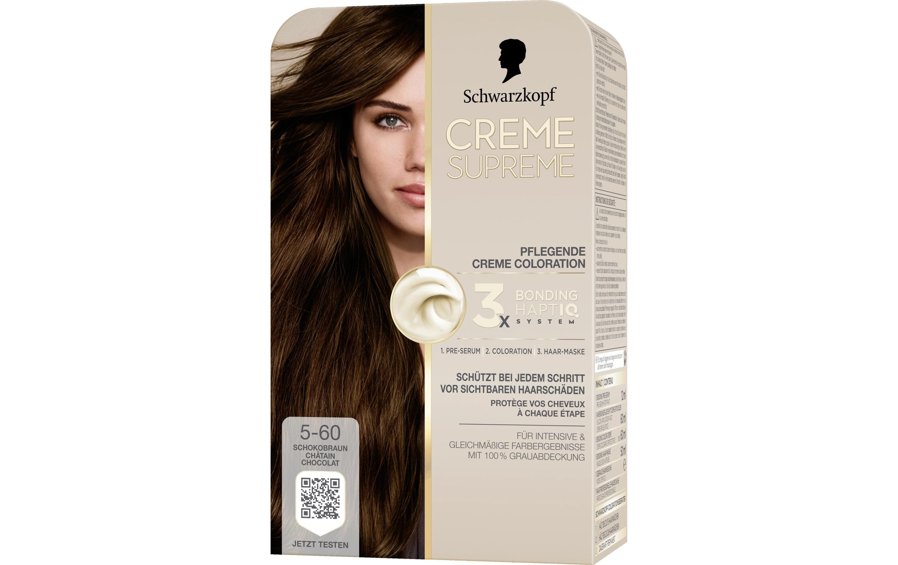 Haarcoloration Creme Supreme 5-60 SchokobraunColoration, schützt das Haar sichtbar vor Haarschäden