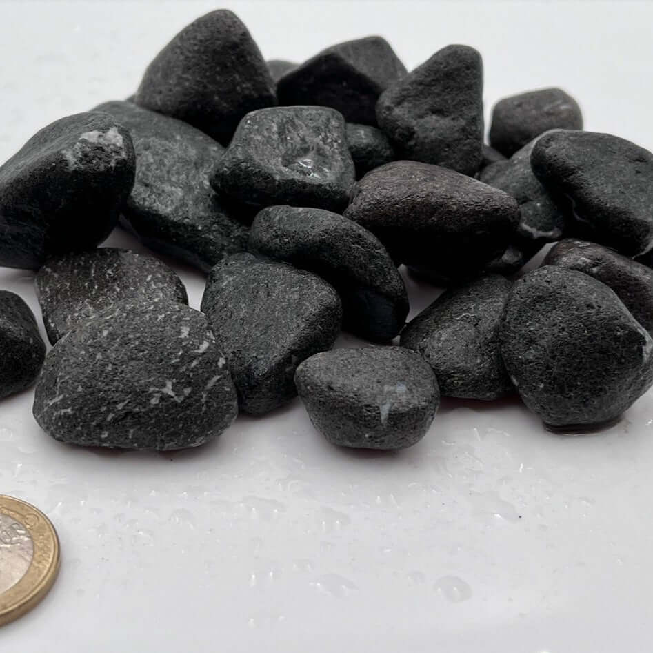 Cascalho preto Vio Habit para aquários / Saco de 20 kg / Granulometria extra grossa / Cascalho