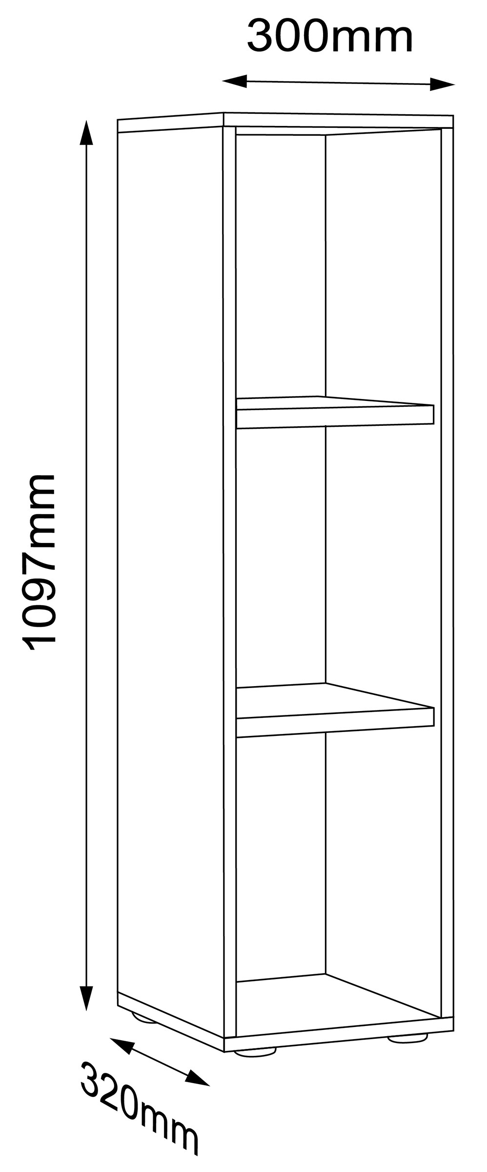 VCM Holz Büro Stand Regal Bücher Ordner Aktenregal Ordnerregal Bücherregal Salia 3fach B. 30 cm
