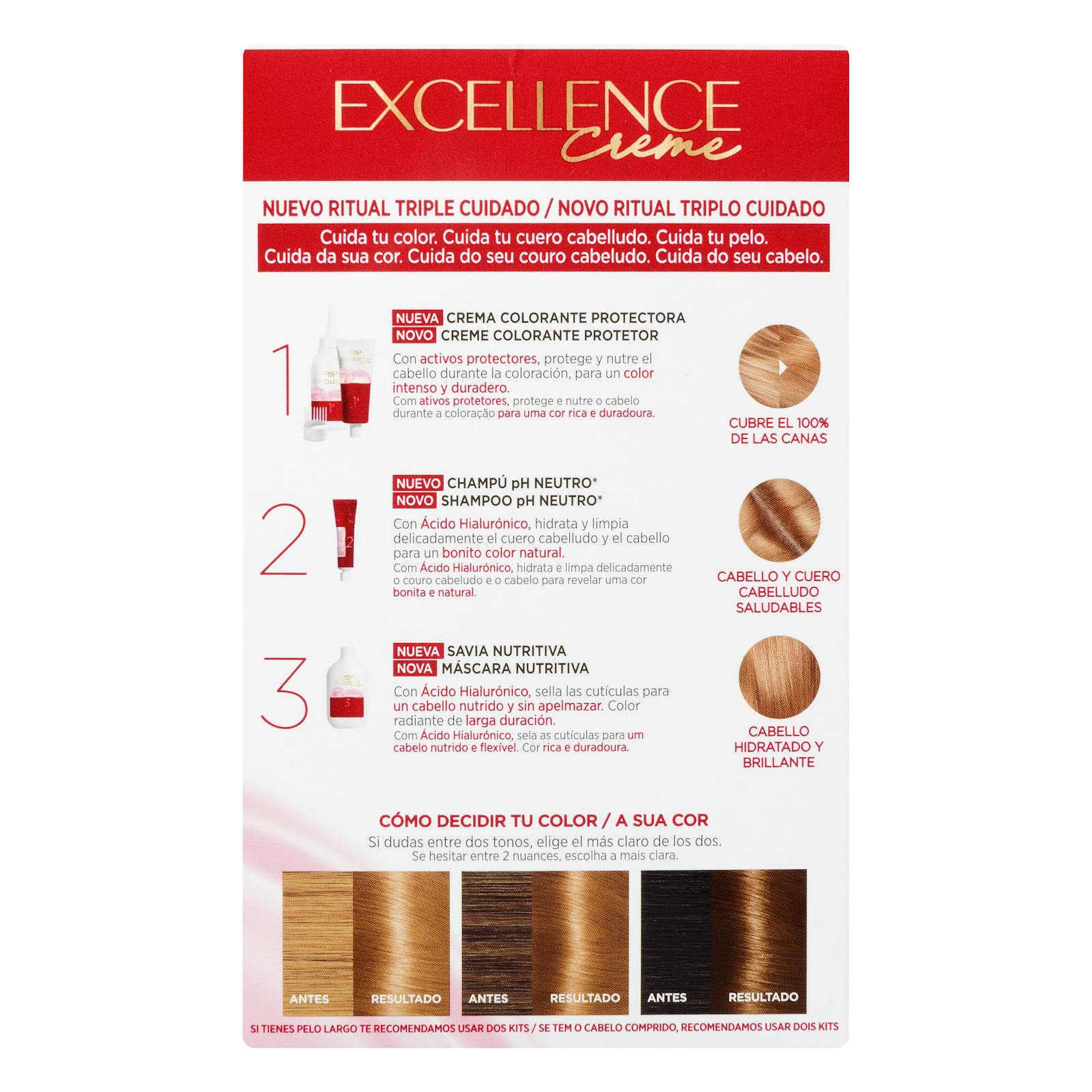 Coloration permanente 7.3 blond doré Excellence Crème