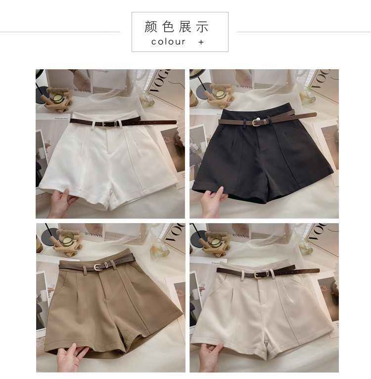 DIYI - Effen A-lijn shorts met hoge taille