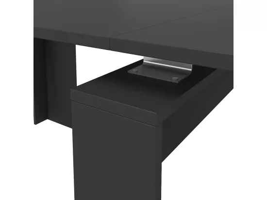 Table console à rallonge Diluna, Table à manger extensible, Table avec rallonges polyvalentes extensible jusqu'à 10 places, 51/237x90h78 cm, Anthracite