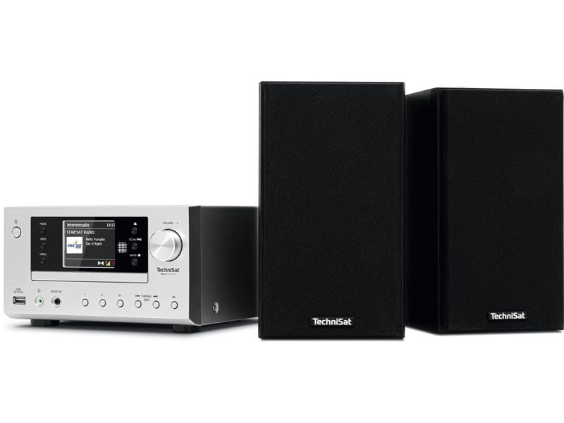 Technisat Micro-HiFi Anlage Viola 710 CD IR Schwarz/Silber Kompakte Hi-Fi-Anlage mit DAB  und UKW