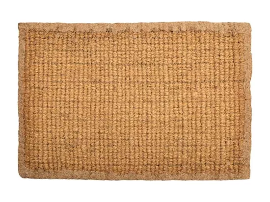 Tapis en fibre naturelle et caoutchouc marron 60x40