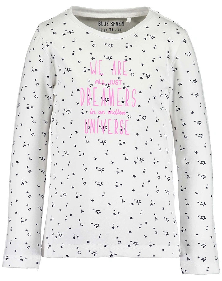 Langarmshirt COSMIC LOVE – STARS AOP in weiß