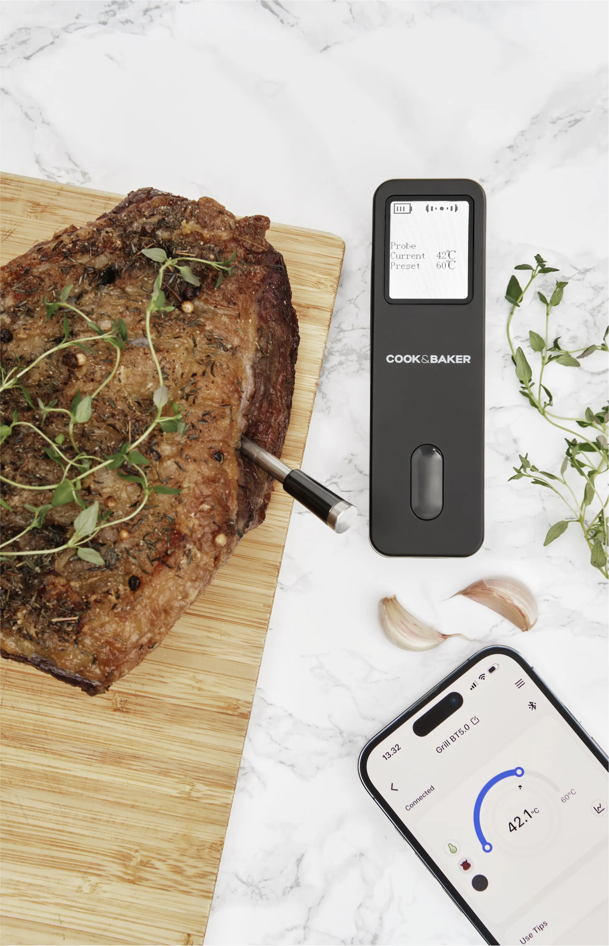 Cook & Baker Trådløst Stegetermometer