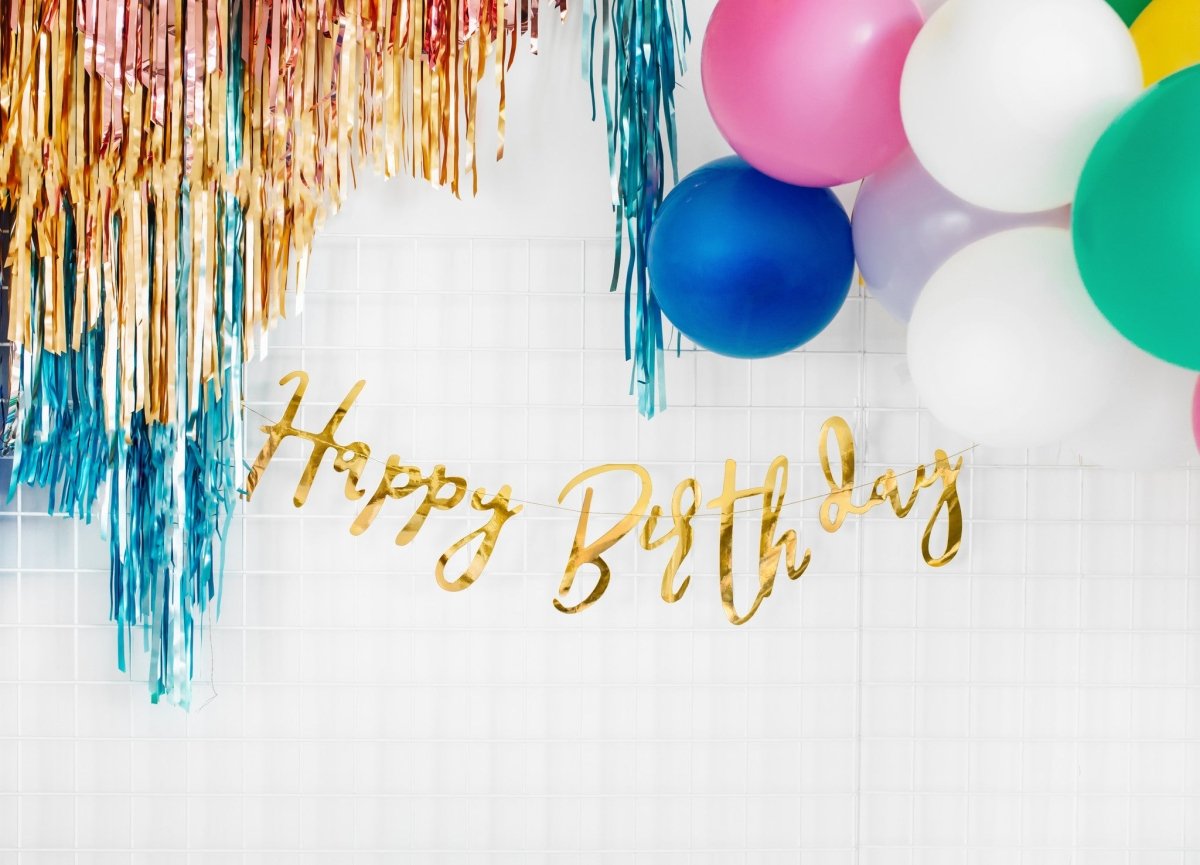 Verjaardag Slinger Happy Birthday Goud 62cm