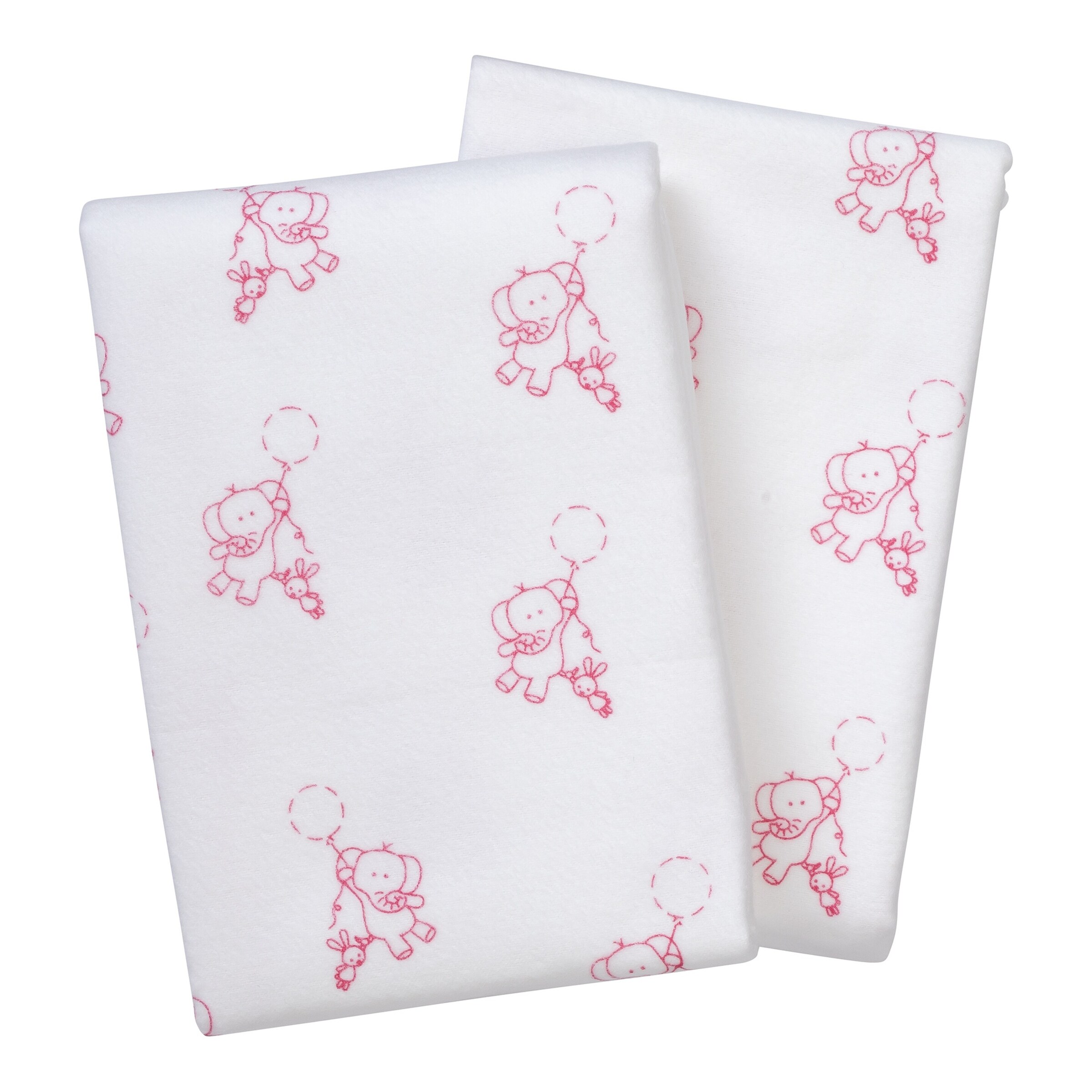 Bornino - Lieblinge 2er-Pack Moltontücher 80x80 cm weiß/rot