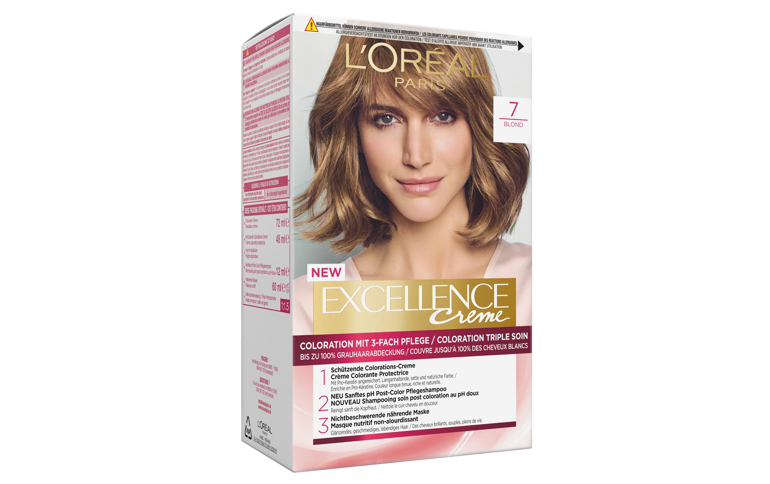Haarcoloration 7 Blond3-fach Pflege-Coloration