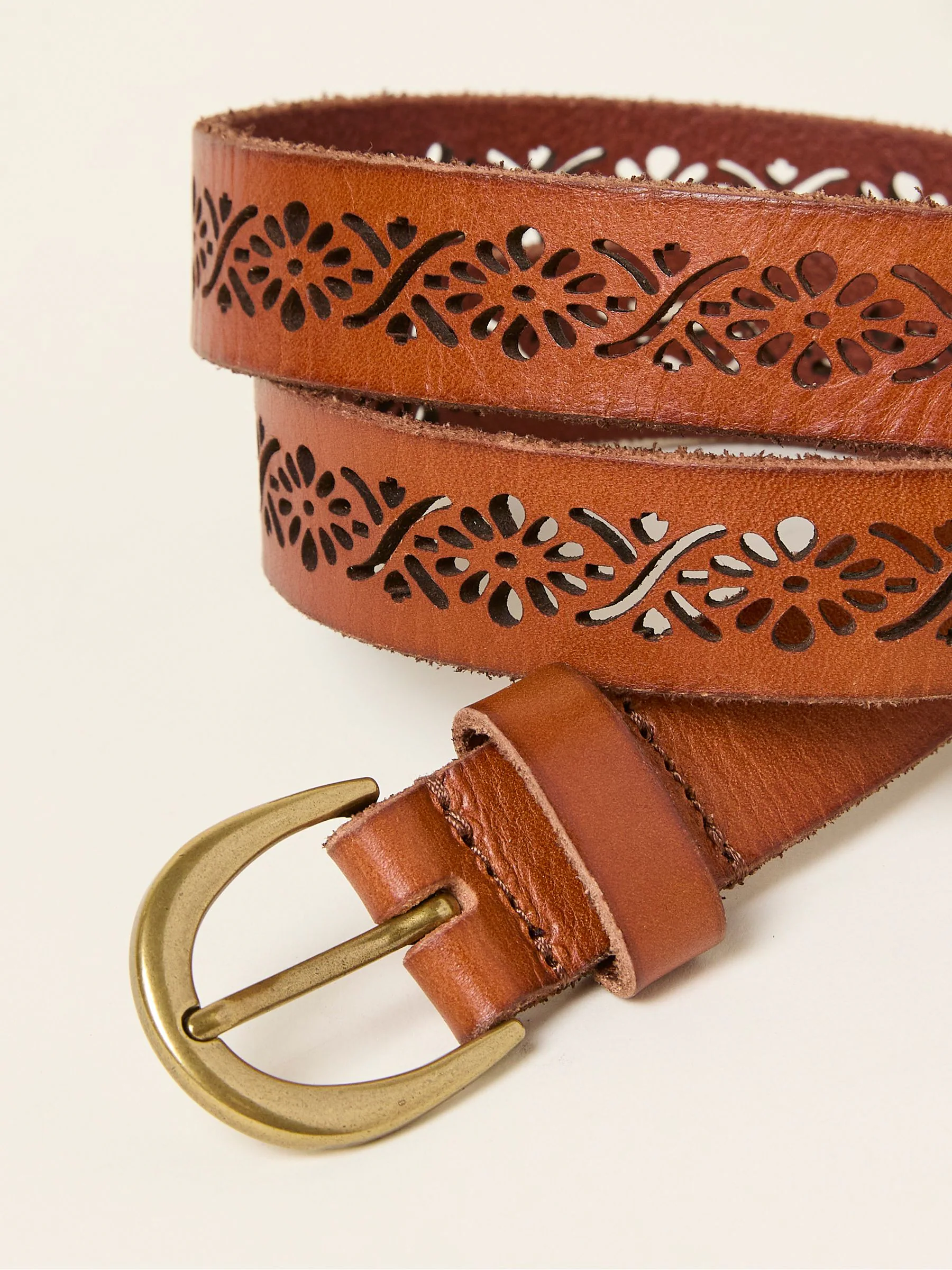 FatFace Cut Out Detail Leather Belt