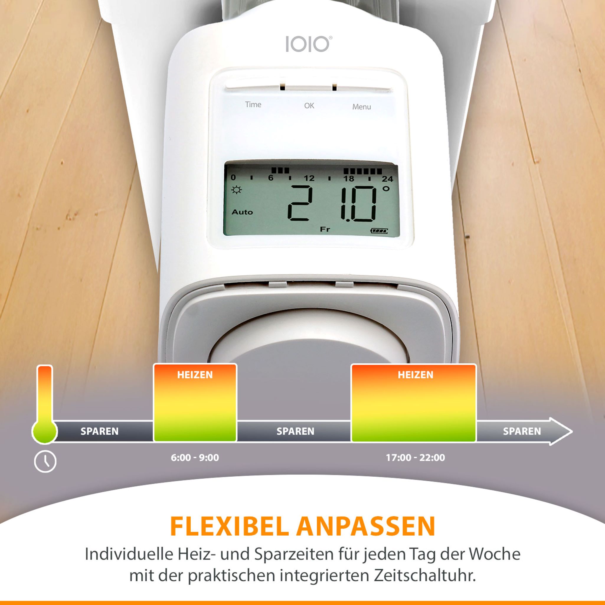3 Stück IOIO HT 2000Elektronischer Thermostat Heizkörperthermostat spart bis 30% Heizkosten