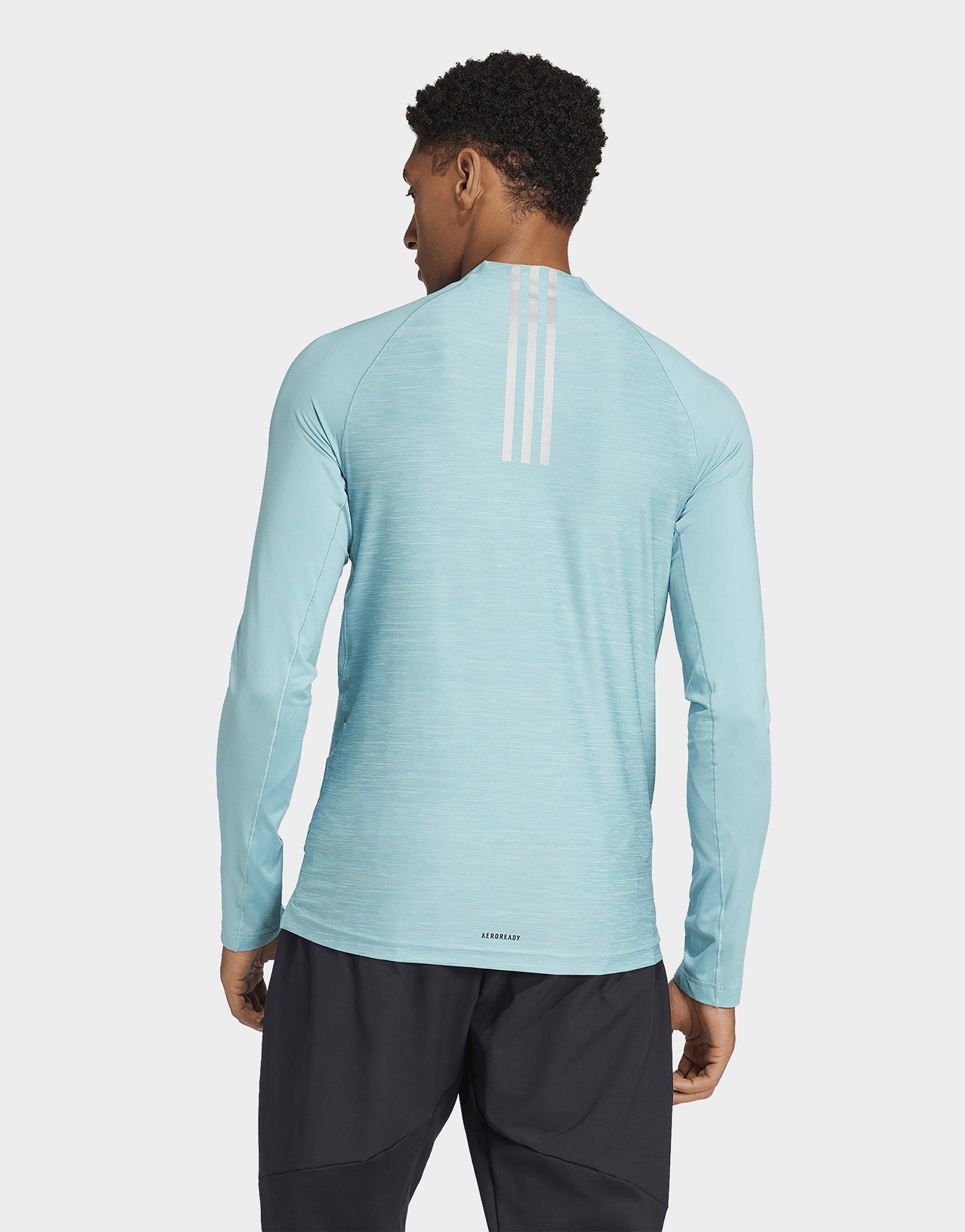 adidas T-shirt de training manches longues zip 1/4 3 bandes Gym +