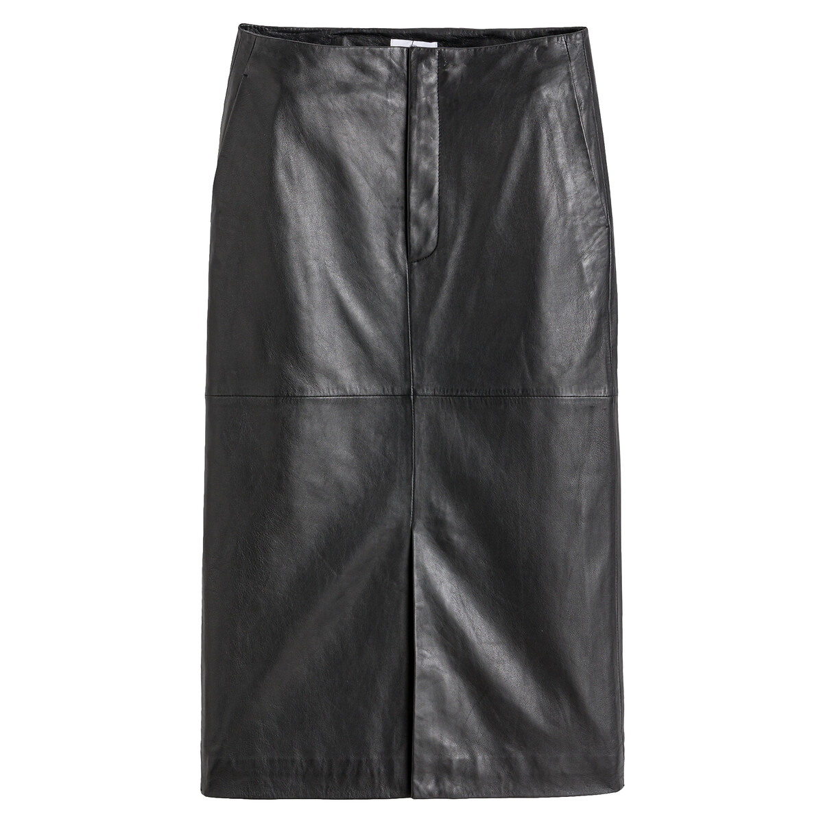 COLEÇÃO LA REDOUTE<br>Saia lápis de couro, comprimento midi