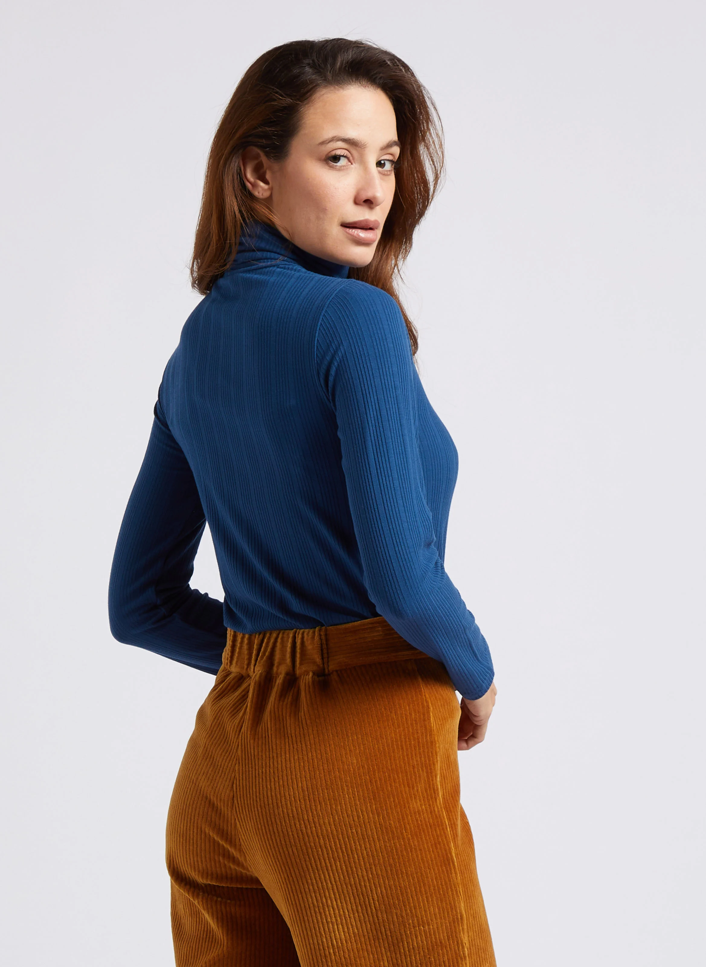 Sous-pull droit col roulé | Bleu