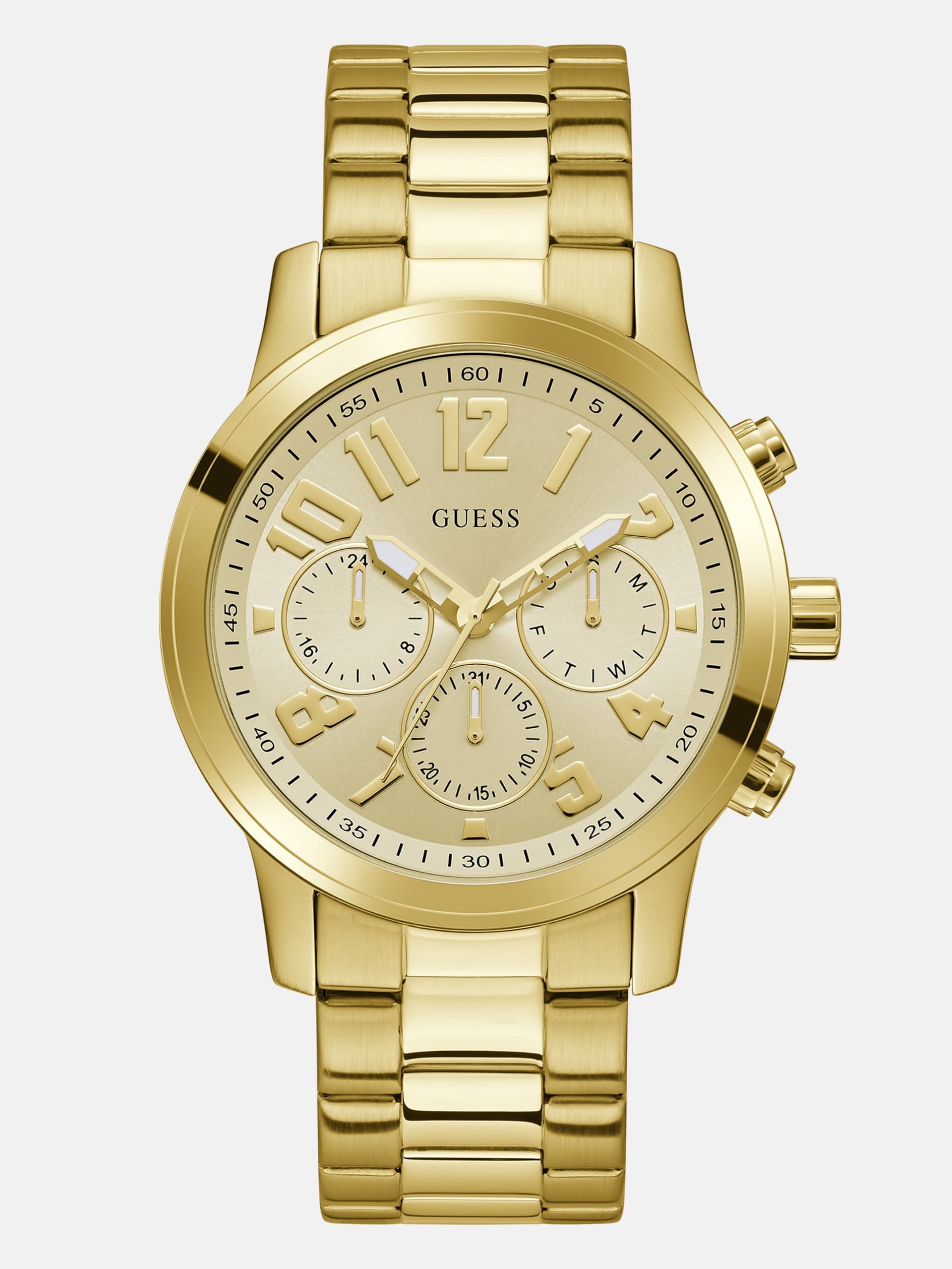 Relógio multifuncional em aço inoxidável de 44 mm