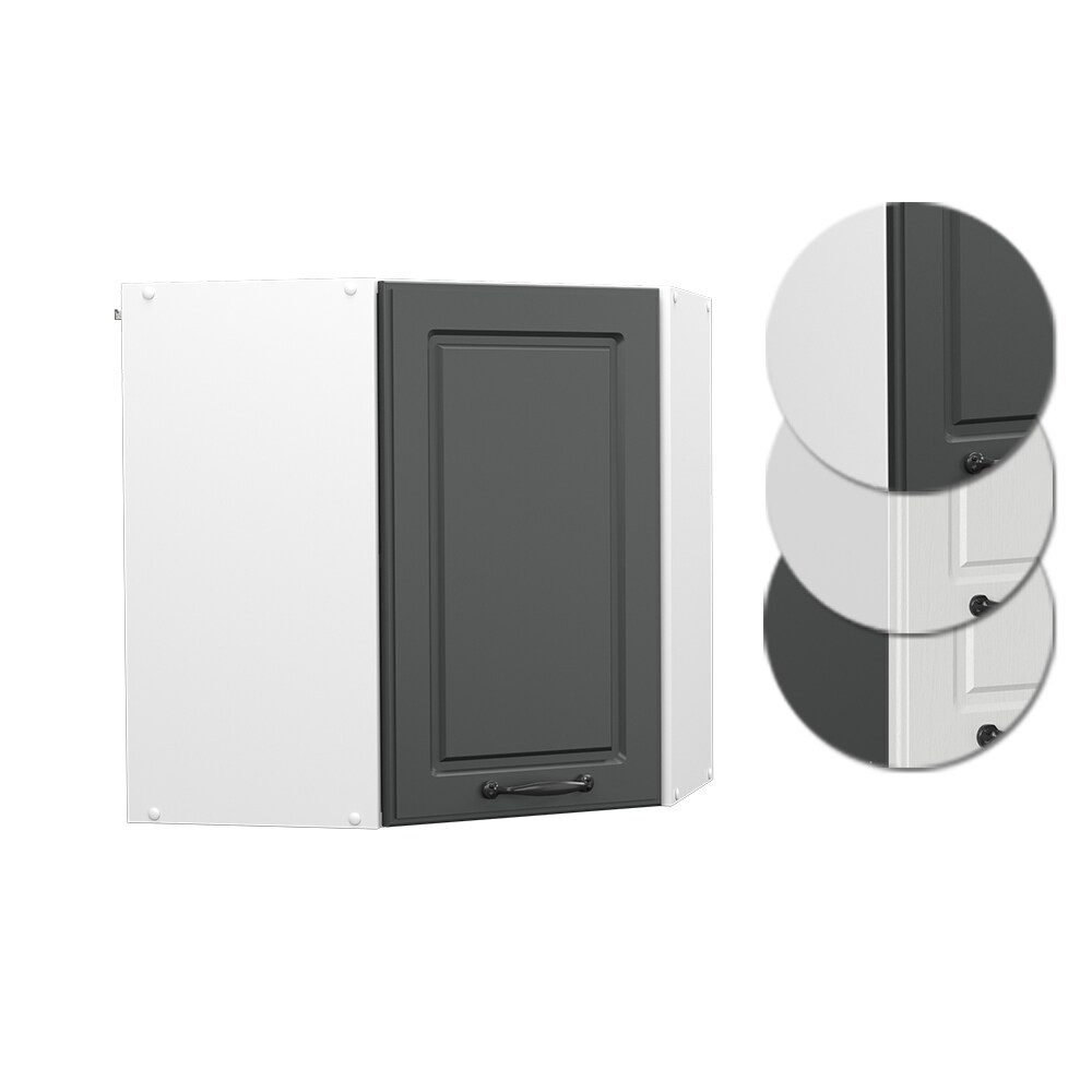 Vicco Eckhängeschrank Küchenschrank Küchenzeile Landhaus R-Line 57 cm Weiß-Anthrazit
