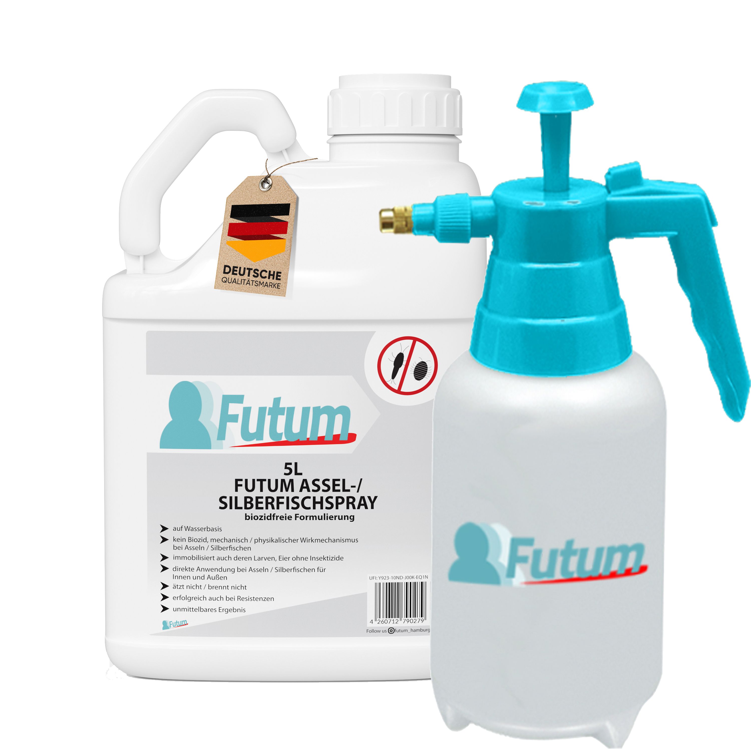 FUTUM 5L Silberfisch- / Asselspray + TRIGGER