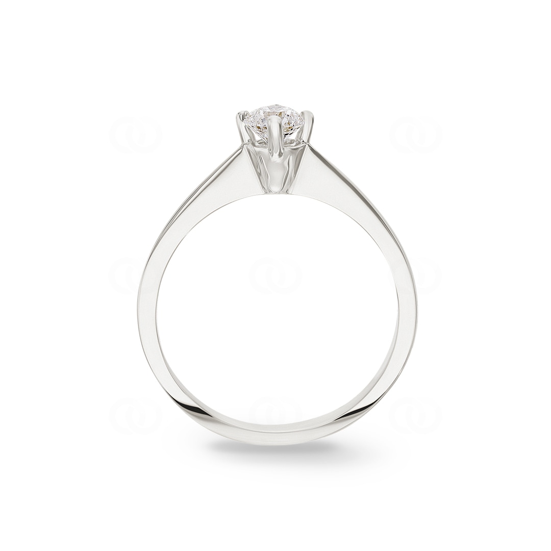 Verlobungsring 750/18 K Weissgold mit Diamant 0.40 ct H/si