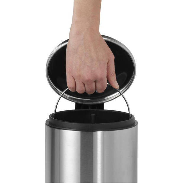 Blokker Pedaalemmer - 30 liter - Mat Staal