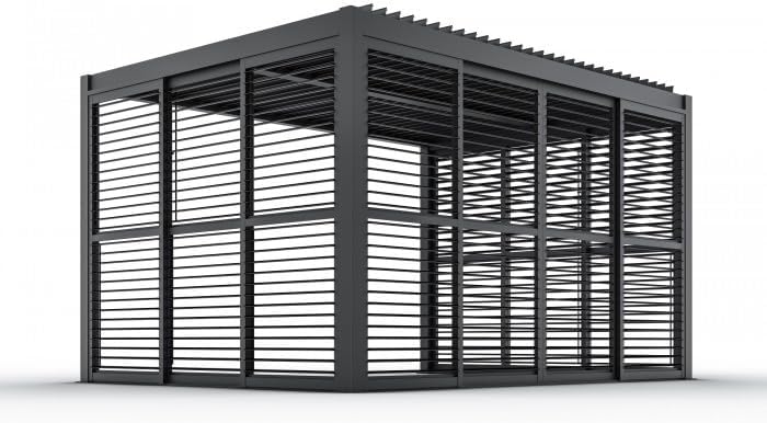 Schiebewandlamellen Lamellenwand für Kea-Pergola - grau - 270 cm (KEA 3m)