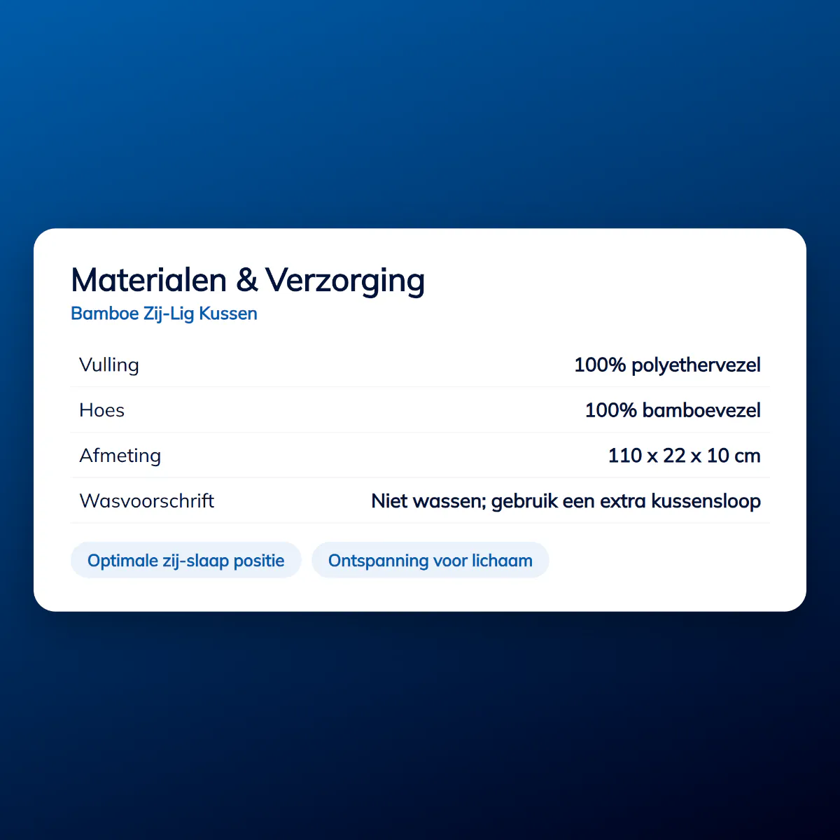 Bamboe Zij-Lig Kussen