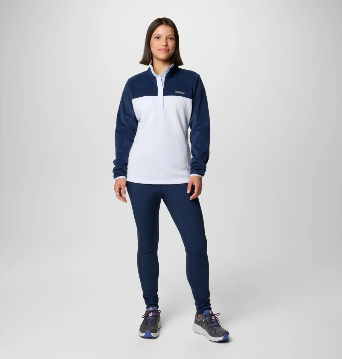 Columbia Benton Springs 1/2 Snap Pull Over Ii Collegiate Navy, Snowdrift