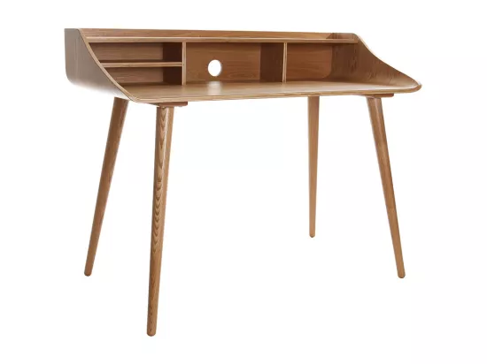 Bureau avec rangements vintage bois clair L120 cm NORDECO