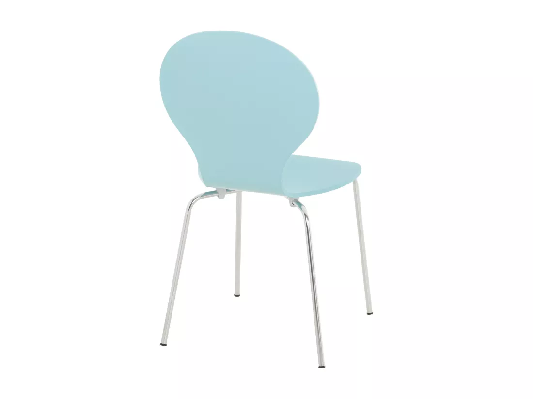 Lot de 16 Chaise de conférence - Bois - Bleu clair - DIEGO