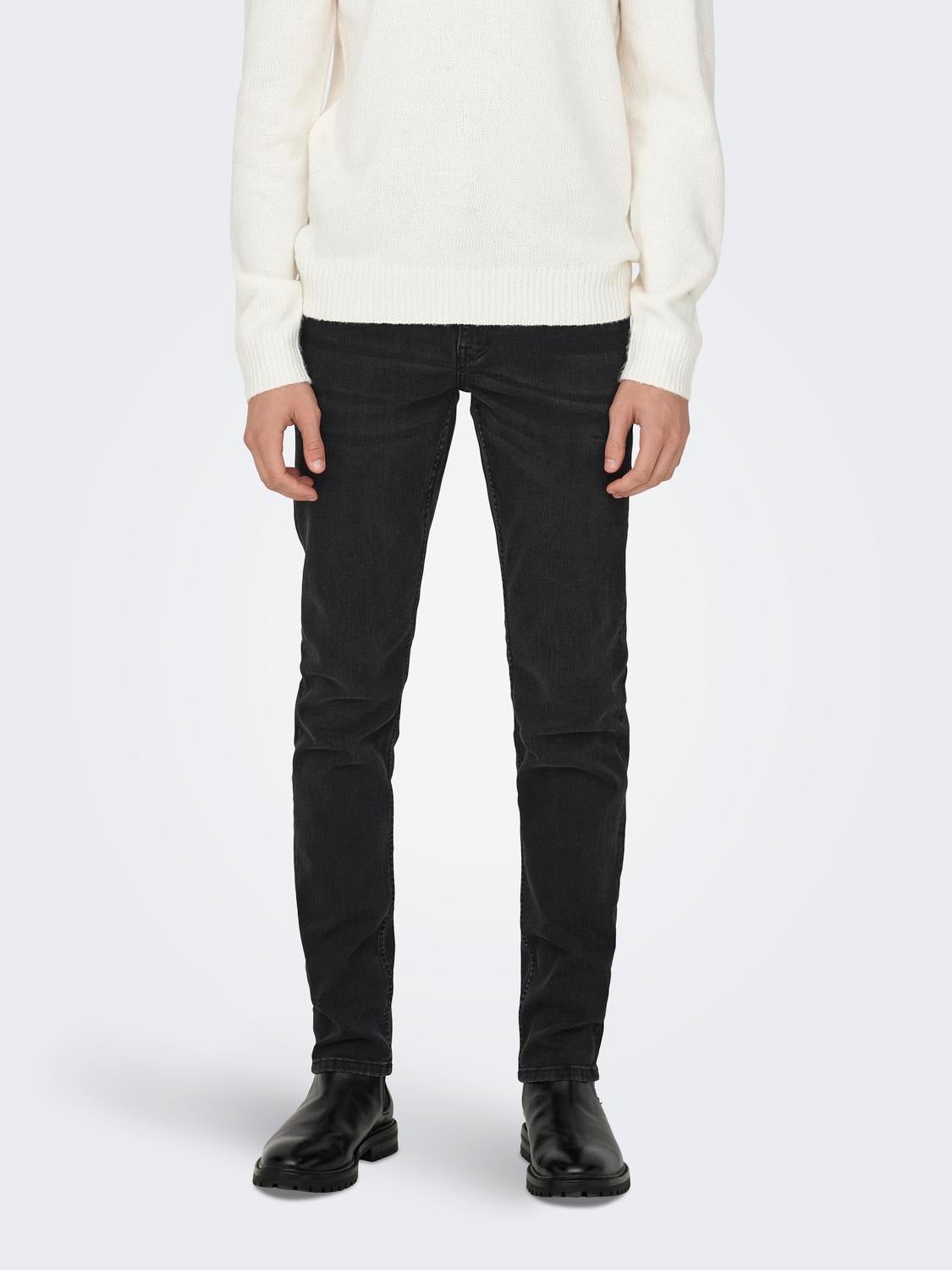 ONSLOOM Mittlere Taille Slim Fit Jeans Black Denim