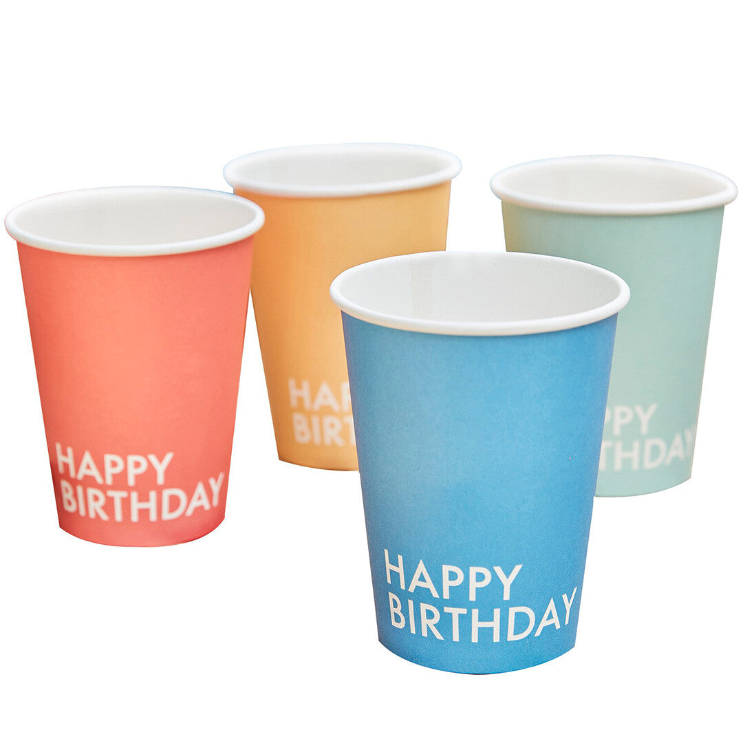 Ginger ray bekers - happy birthday - 8st