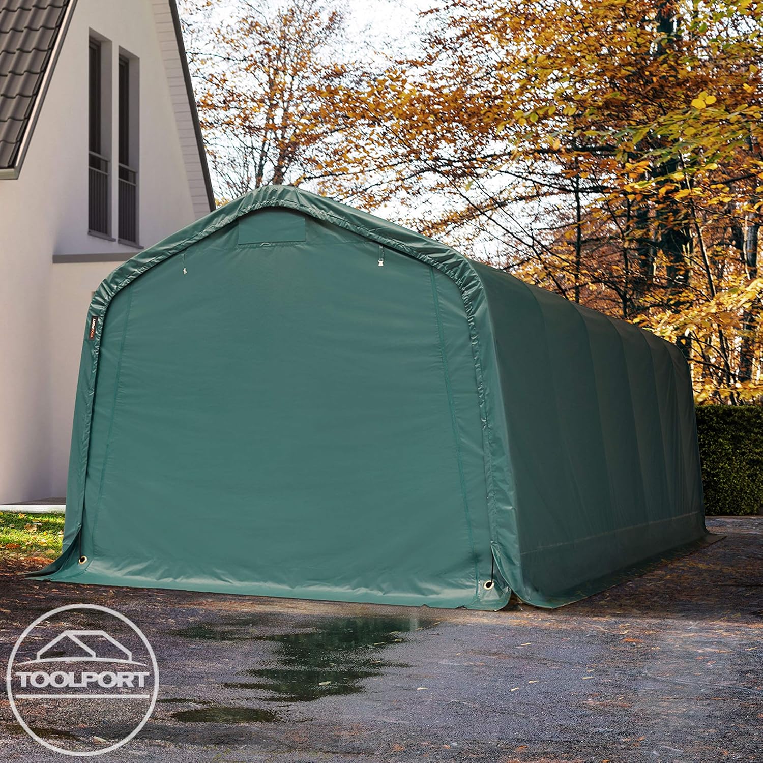 Garagenzelt Carport 3,3 x 7,2 m in dunkelgrün PRIMEtex-Plane Unterstand Lagerzelt grün