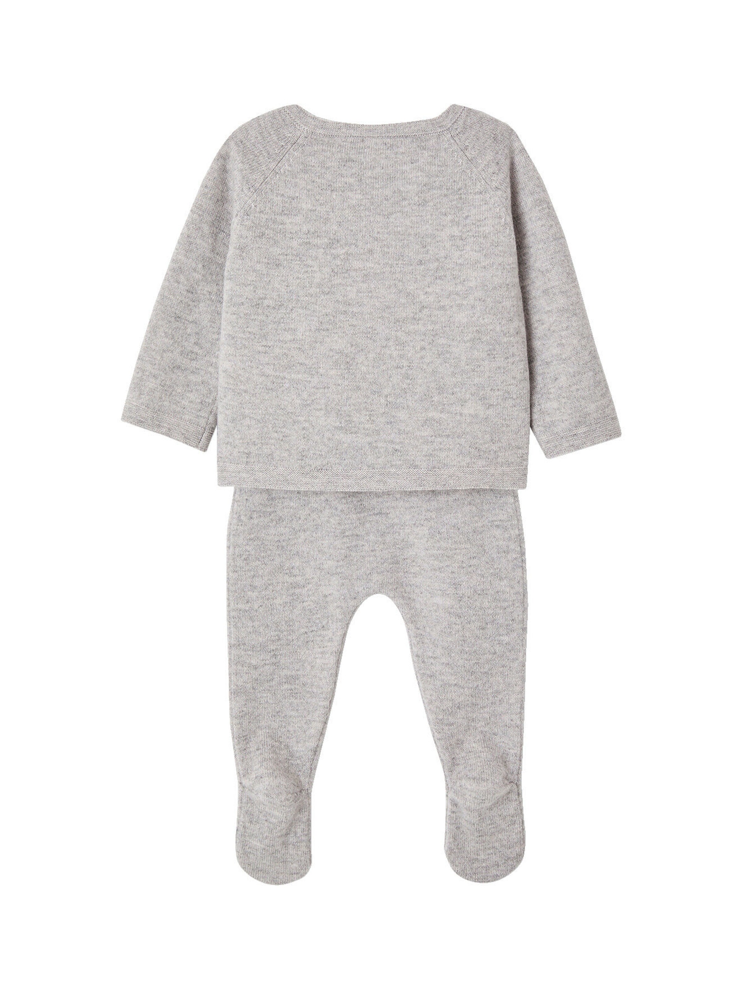 Envie de Fraise Baby-Set: Pullover & Hose, Merino und Kaschmir grau meliert