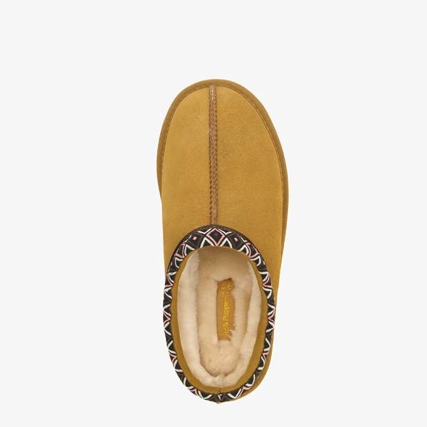 Hush Puppies suède dames pantoffels cognac