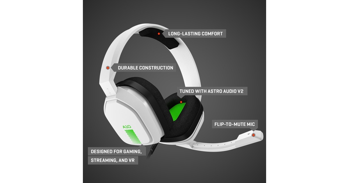 ASTRO GamingA10 headset over-ear gaming headset  (Wit/groen, Pc)
