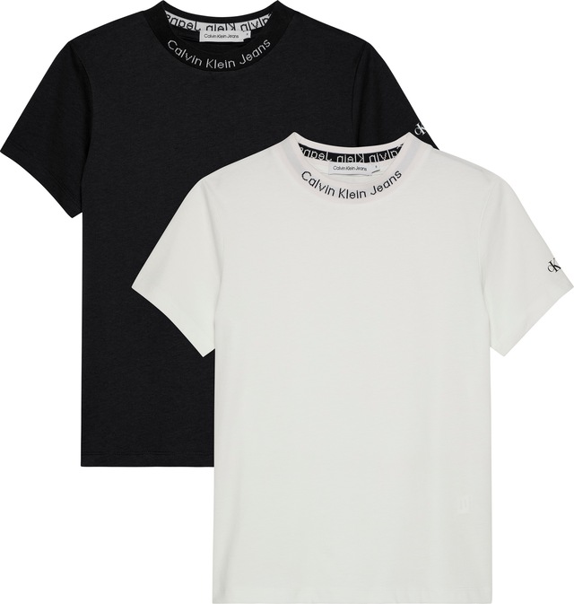 Calvin Klein Jeans T-Shirt »INTARSIA 2-PACK SS T-SHIRT«, 2er Packung, für Kinder bis 16 Jahre, Logo-Schriftzug