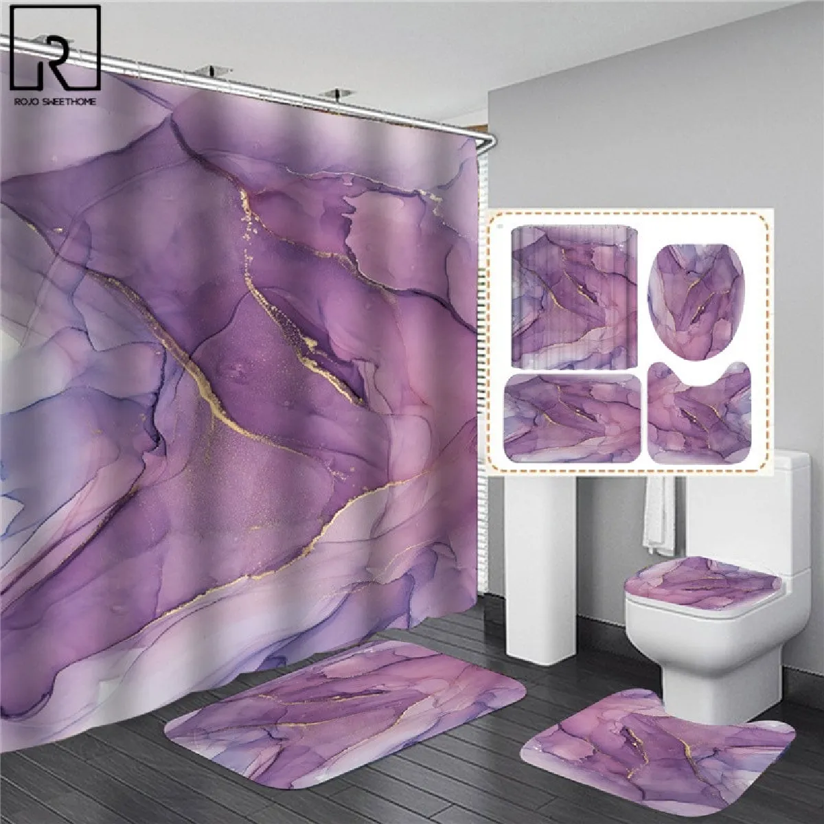 Universal Rideaux de douche géométriques - Multicolore