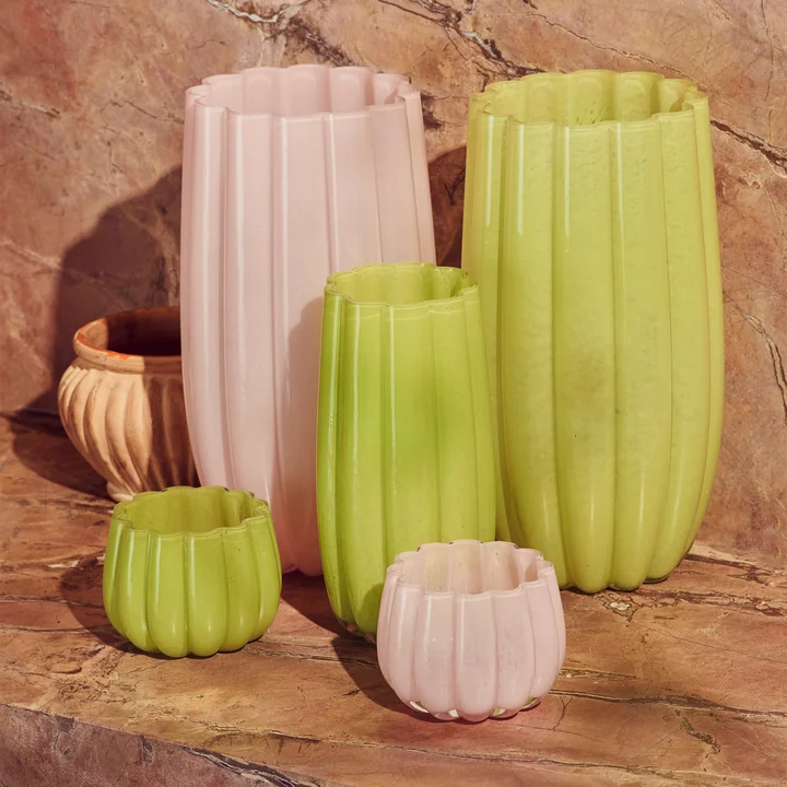 Pols Potten - Melon Vase Hurricane, light pink