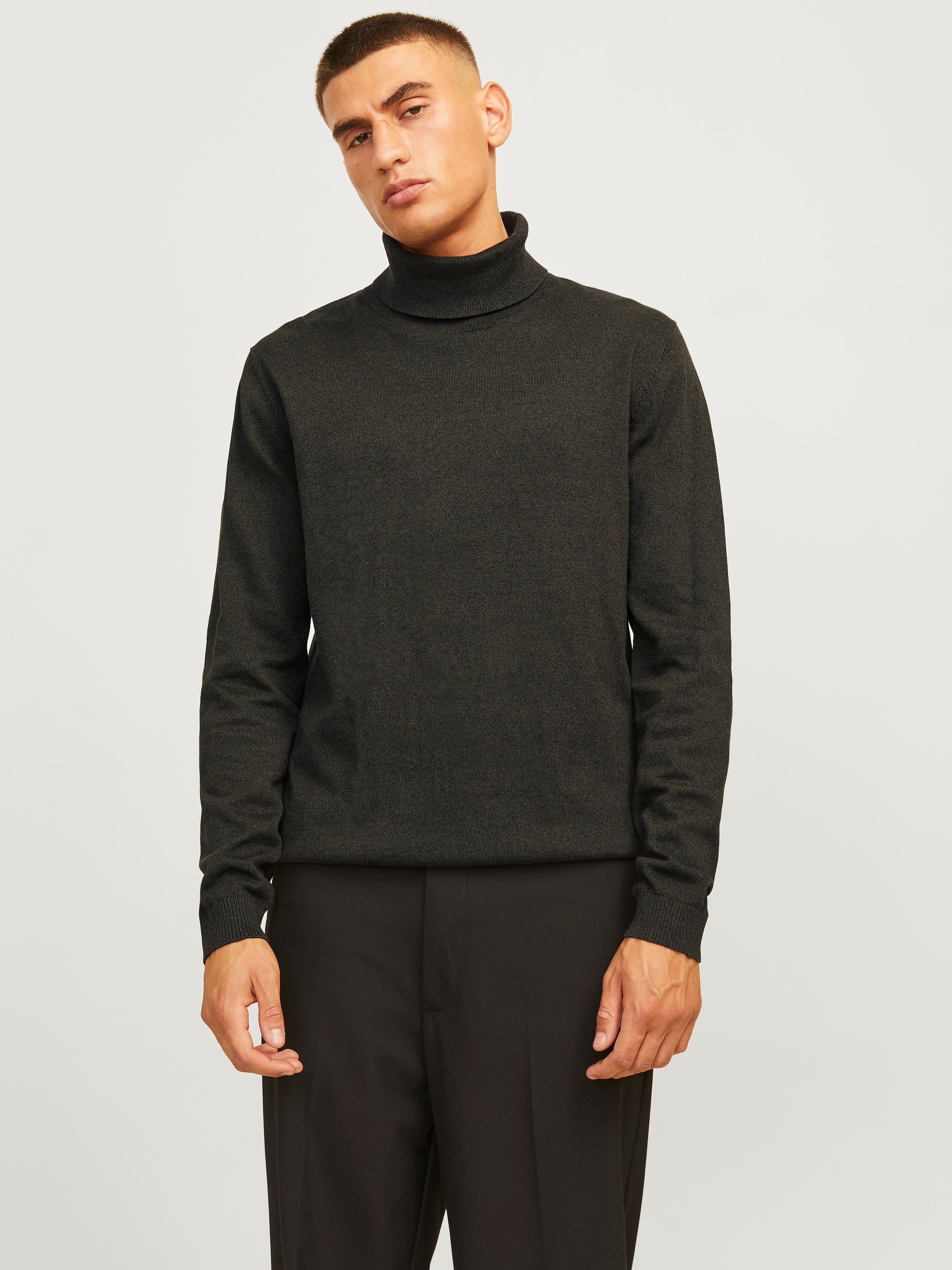 Jack & Jones Rollkragenpullover »JJEBASIC mit hohem Tragekomfort«, unifarben, modisch, regular fit, Baumwolle, Rollkragen